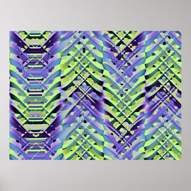 Gult och Lila Abstrakten Struktur Poster (Framsidan)