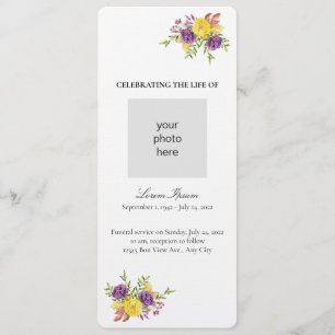 Gult och Lila botaniska spray-begravningar Program