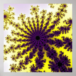 Gult och Lila Burst Poster