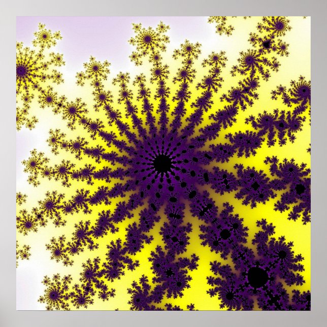 Gult och Lila Burst Poster (Framsidan)