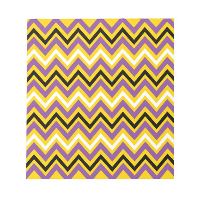 Gult och Lila Chevron Mönster Anteckningsblock (Framsida)