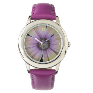 Gult och Lila Daisy blomma Armbandsur