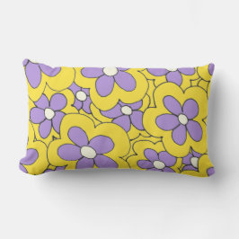 Gult och Lila i hand plockade Blankdesign Lumbarkudde