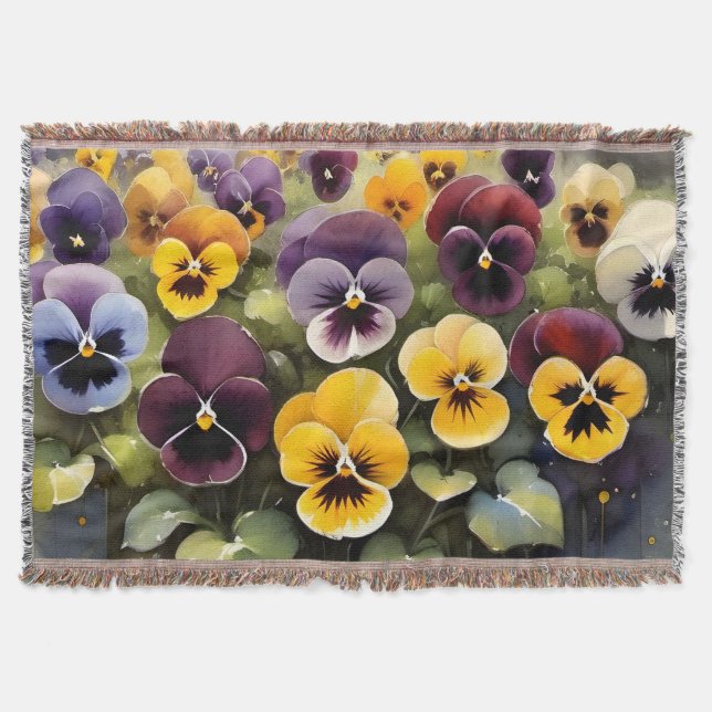 Gult- och lila-paneler vattenfärgsmåla filt (Framsidan)