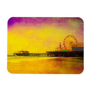 Gult och Lila Santa Monica Pier Magnet