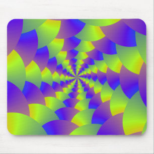 Gult och Lila Spiral Mousepad Musmatta
