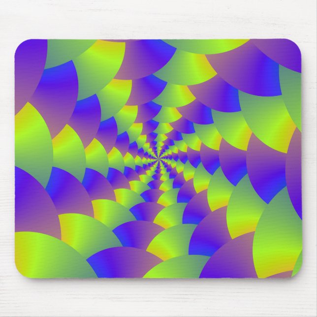 Gult och Lila Spiral Mousepad Musmatta (Framsidan)