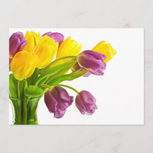 Gult och Lila Tulips Bakgrund Anpassad Inbjudningar