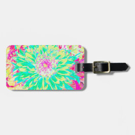 Gult och Magenta Dahlia Flower Bagagebricka