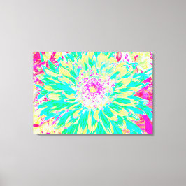 Gult och Magenta Dahlia Flower Canvastryck