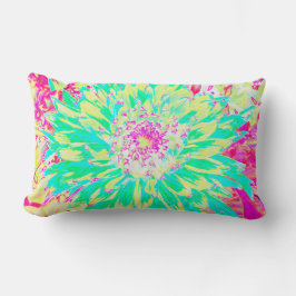 Gult och Magenta Dahlia Flower Lumbarkudde