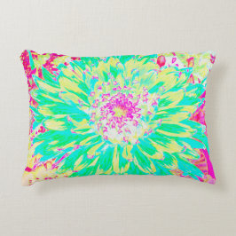 Gult och Magenta Dahlia Flower Prydnadskudde