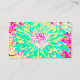 Gult och Magenta Dahlia Flower Visitkort
