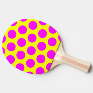 Gult och Magenta Polka dots Pingisracket
