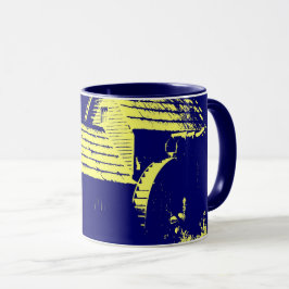 Gult och marin blå mabry Mill Mugg
