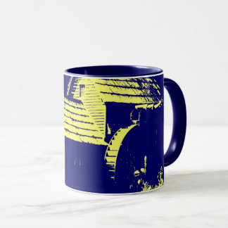 Gult och marin blå mabry Mill Mugg
