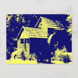 Gult och marin blå mabry Mill Vykort