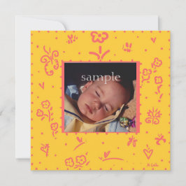 Gult och meddelande om laxblommans födelse