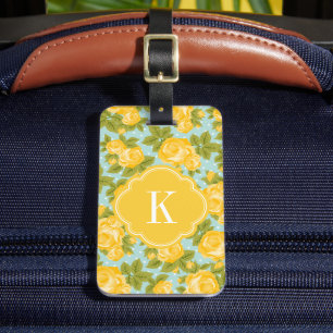 Gult och Mint Vintage Ro Monogram Bagagebricka