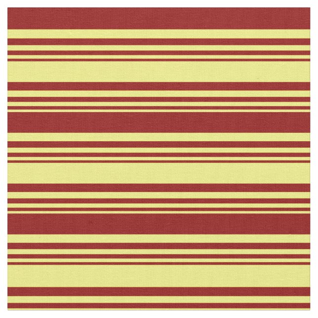 Gult och Mörk Röd stripe Mönster Tyg (Närbild)
