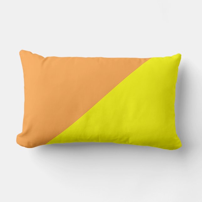 Gult och Neon Carrot Solid Färg-bakgrund Lumbarkudde (Framsida)
