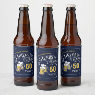 Gult och Öl vid alla åldrar Ölflaska Etikett
