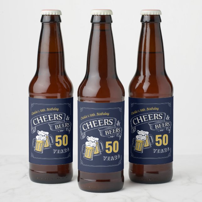 Gult och Öl vid alla åldrar Ölflaska Etikett (Flaskor)