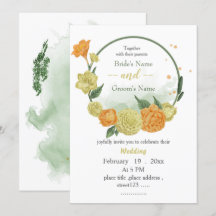 gult- och orange-blommor, gröneneri-andedräkt bröl