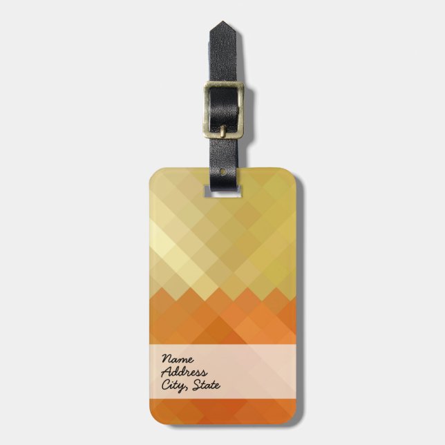 Gult och Orange Chevron Sömlös Mönster Bagagebricka (Vertikal Framsida)