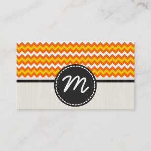 Gult och Orange Chevron Zigzag Mönster 2 Visitkort