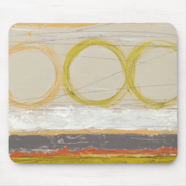 Gult- och Orange-cirklar på flerfärgad bakgrund Musmatta (Framsidan)