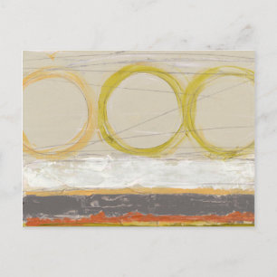 Gult- och Orange-cirklar på flerfärgad bakgrund Vykort