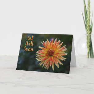 Gult och Orange Dahlia kommer snart Hälsning Kort