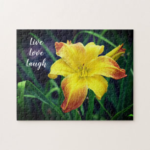 Gult och Orange Daylily Motivational Pussel