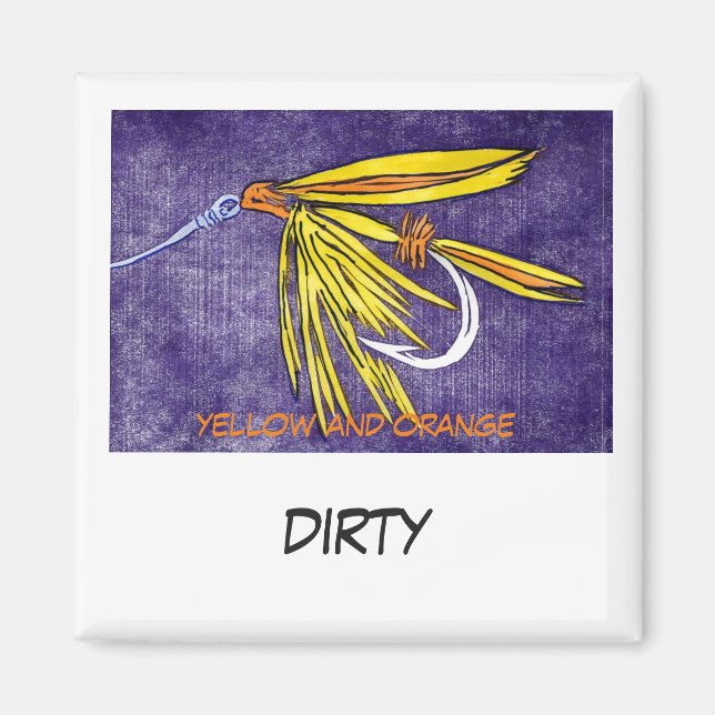 "Gult och Orange" Dish Washer Status Magnet (Framsidan)