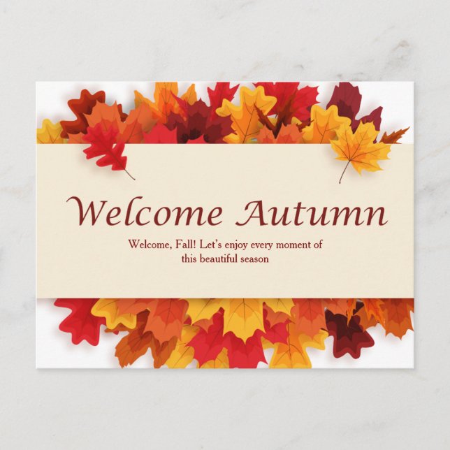 Gult och Orange - enkelt välkomstvykort hösten Vykort (Framsida)