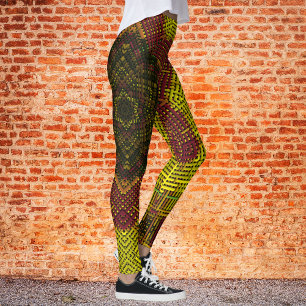 Gult och Orange för Weave Mandala Leggings