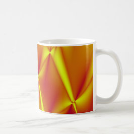 Gult och Orange Fractal Coffee Mugg