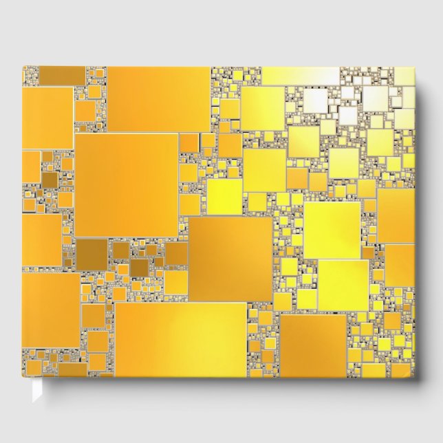 Gult och Orange Gäst Bok i kvadrat (Framsida)
