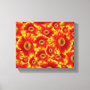 Gult och Orange Gerbera Daisy Canvastryck