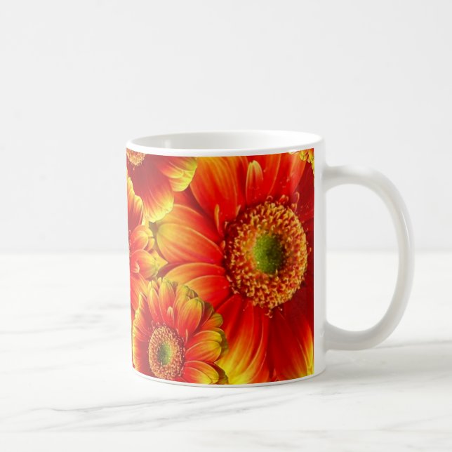 Gult och Orange Gerbera Daisy Kaffemugg (Höger)