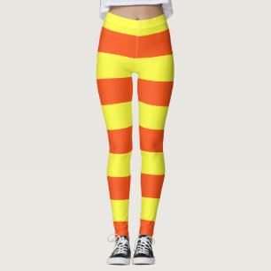 Gult och Orange Halloween Rand Candy corn Leggings