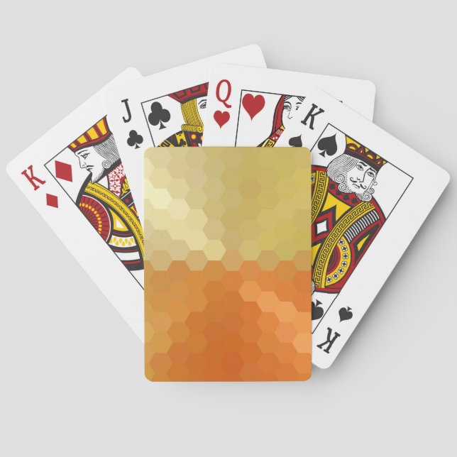 Gult och Orange Hexagonal sjölösa Mönster Spel Kort (Baksidan)