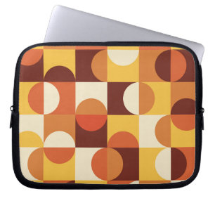Gult och orange i moderna halvcirklar i mitten av laptop fodral