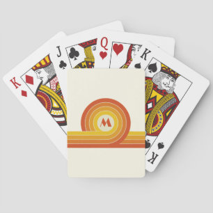 Gult och orange i stil-cirklar och linjer casinokort