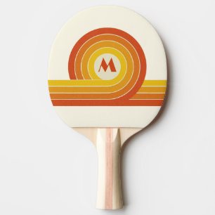 Gult och orange i stil-cirklar och linjer pingisracket