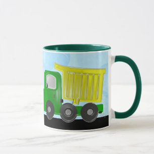 Gult och Orange Lastbil Mugg