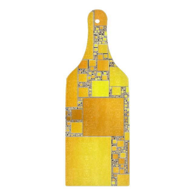 Gult och Orange med köppskivor av glas i kvadrat (Framsidan)