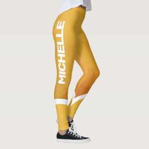 Gult och orange med namn moderna leggings