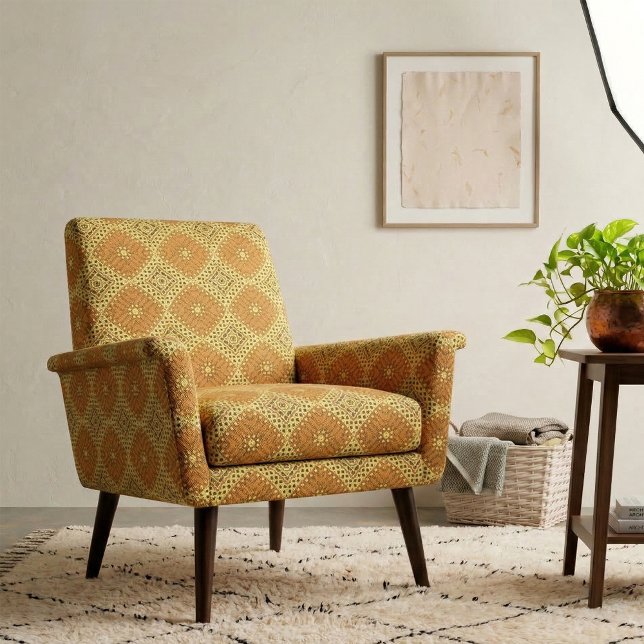 Gult och Orange Mosaic Geometric Mönster Tyg (Skapare uppladdad)